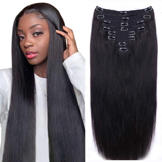 Clip-In Extensions – Straight (6pcs/115g) | 100% Pure Virgin Human Hair